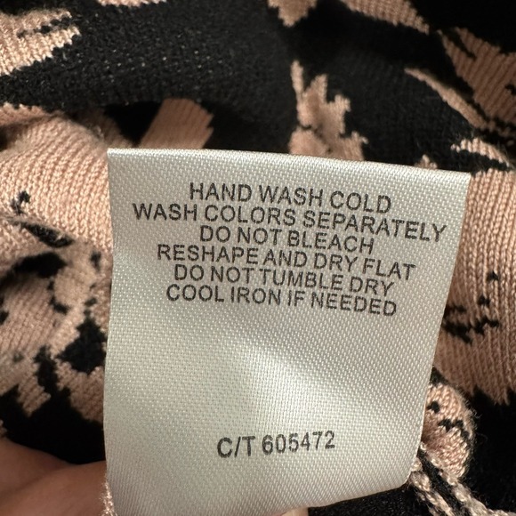 Taylor Womens Floral Sweater Knit‎ Dress Knee Length Business Casual Black Sz L - Picture 9 of 9